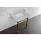 Kingston Brass 30 Carrara Marble Console Sink with Stainless Steel Legs, Marble WhiteBrushed Brass LMS30MSQ7 - alternate 2